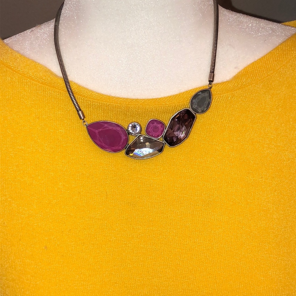 Touchstone Crystal punk statement necklace.
